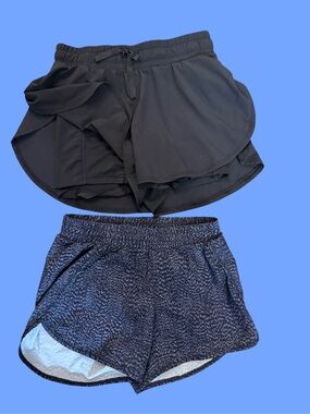 all in motion Black Layered and Patterned Athletic Shorts Duo